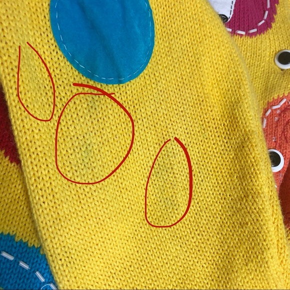 Vintage Y2K Cardigan Bright Yellow Dog Sweater - Picture 7 of 9